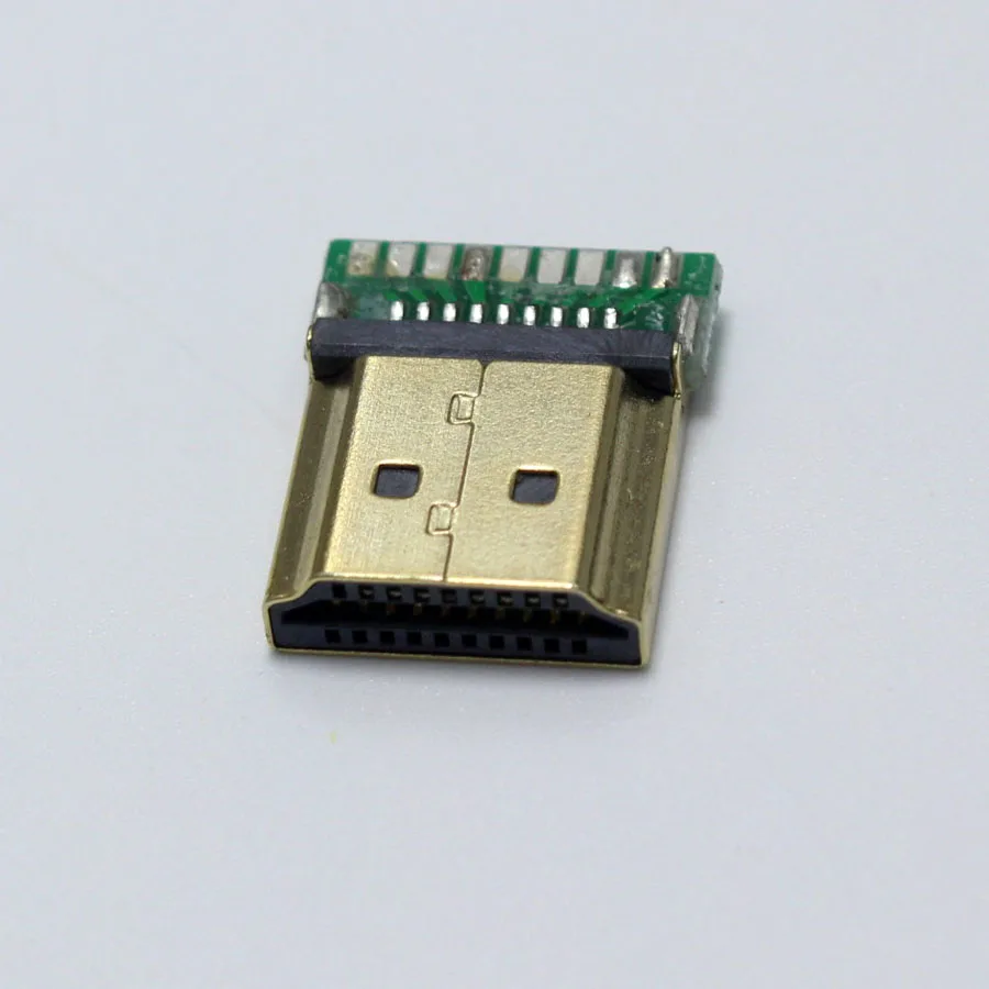 EClyxun 1 шт. позолоченный стандартный штекер HDMI типа А с печатной платой 19P разъем (1