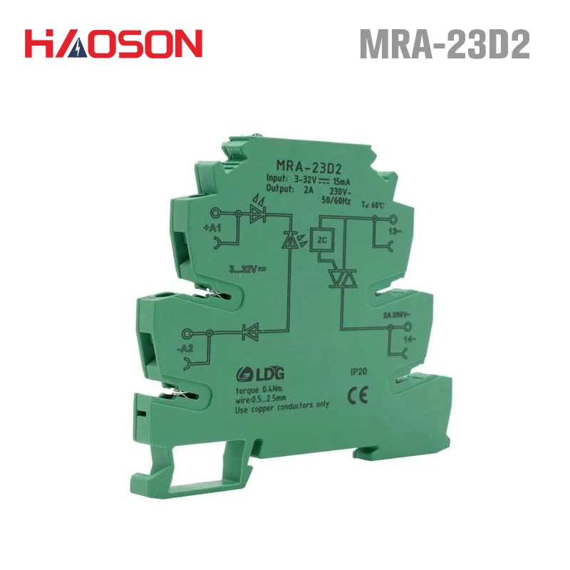 10 шт./лот MRA 23D2 din рейка клеммные блоки вход 2а: 3В 5В 12В 24В DC AC SSR твердотельные реле