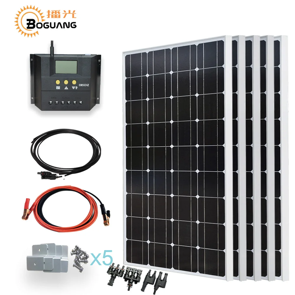 Boguang 5*100 Вт солнечная панель cell 500 Солнечная DIY система Комплект 50A PMW контроллер