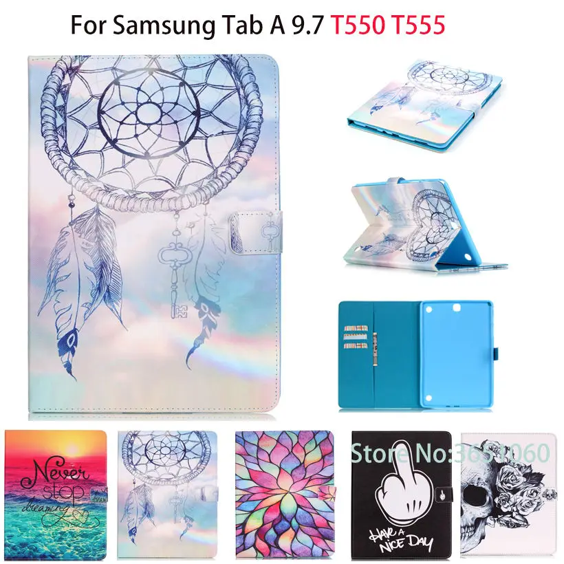 Модный разрисованный чехол для Samsung Galaxy Tab A 9 7 умный планшета ПУ Чехол