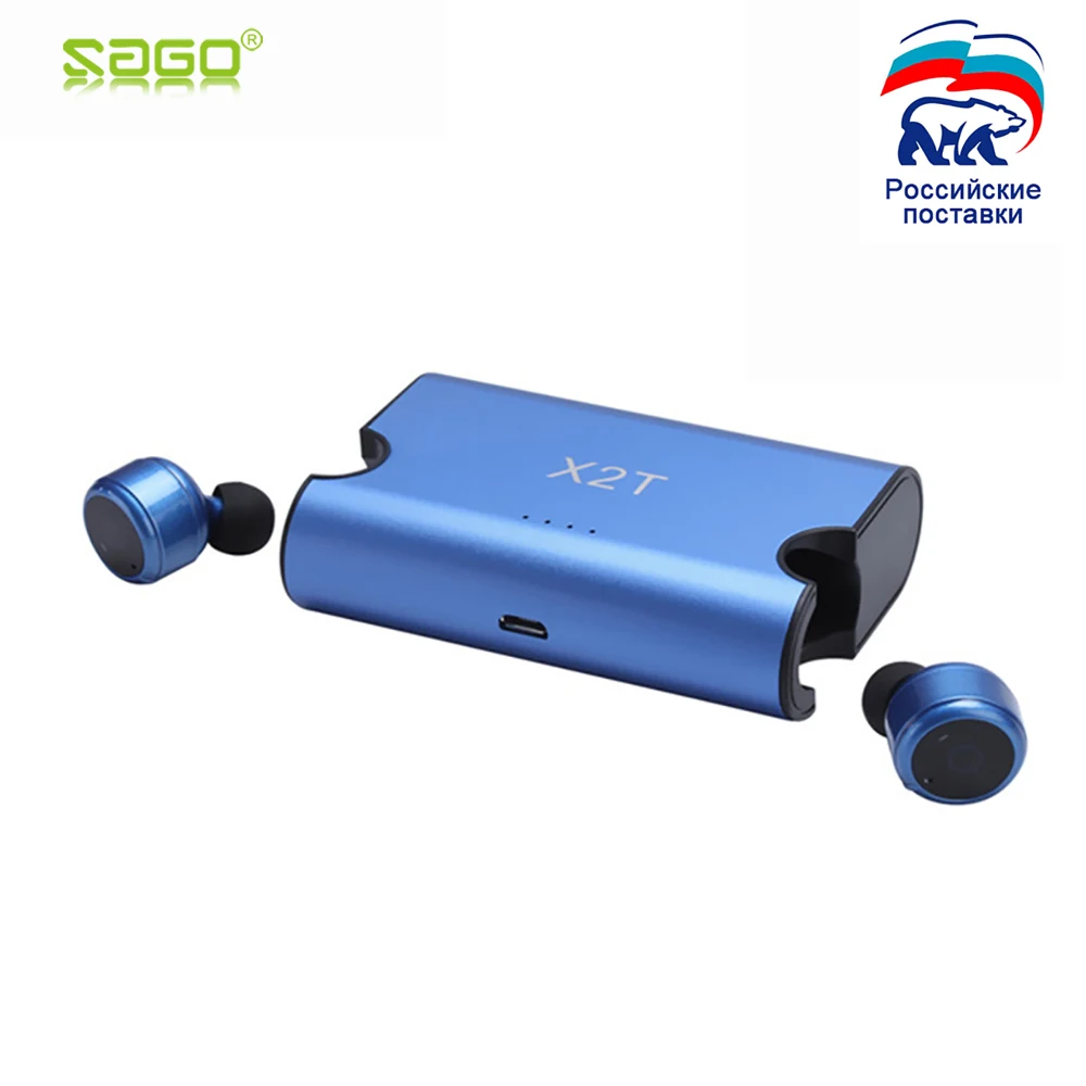Sago оптовая цена X2T наушники мини true wireless Bluetooth CSR4.2 с внешним аккумулятором для iphone