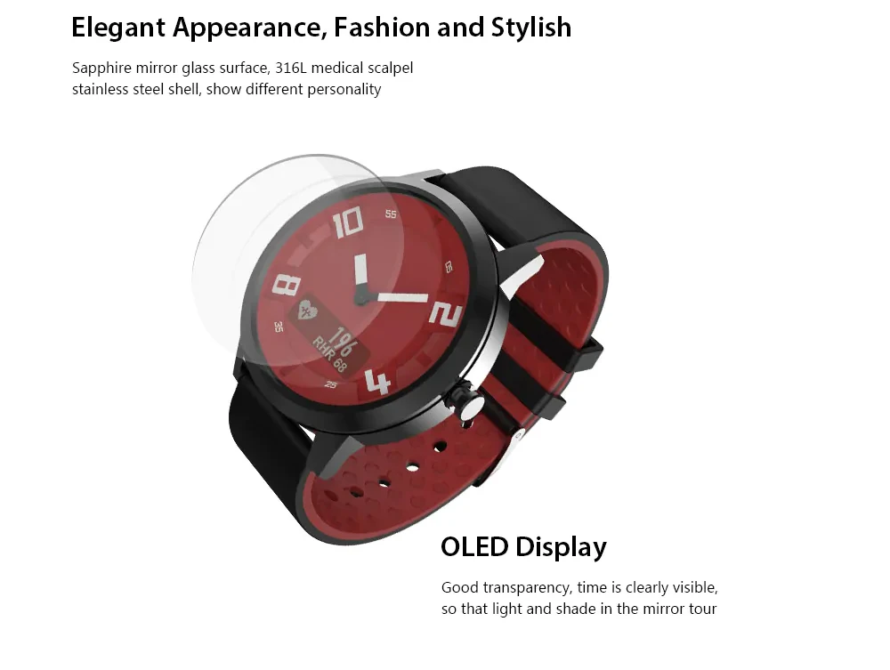 Lenovo Смарт часы X Sports Edition BT5.0 световой указатель Smartwatch OLED экран двойной слой силиконовый ремешок наручные часы
