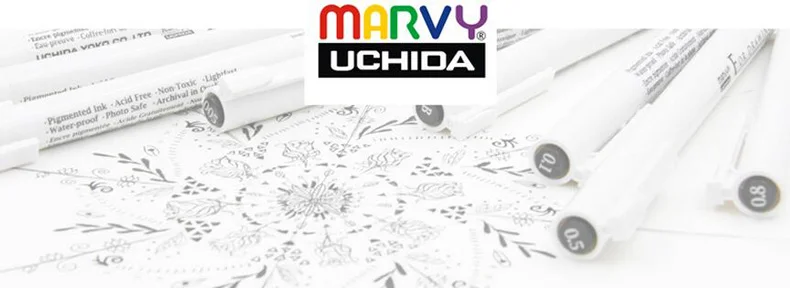 Marvy 7/8 шт. тонкая грань технический чертеж иглы пера Коричневый и серый цвет кисти Водонепроницаемый маркер для Манга и аниме Стиль комиксов произведение искусства
