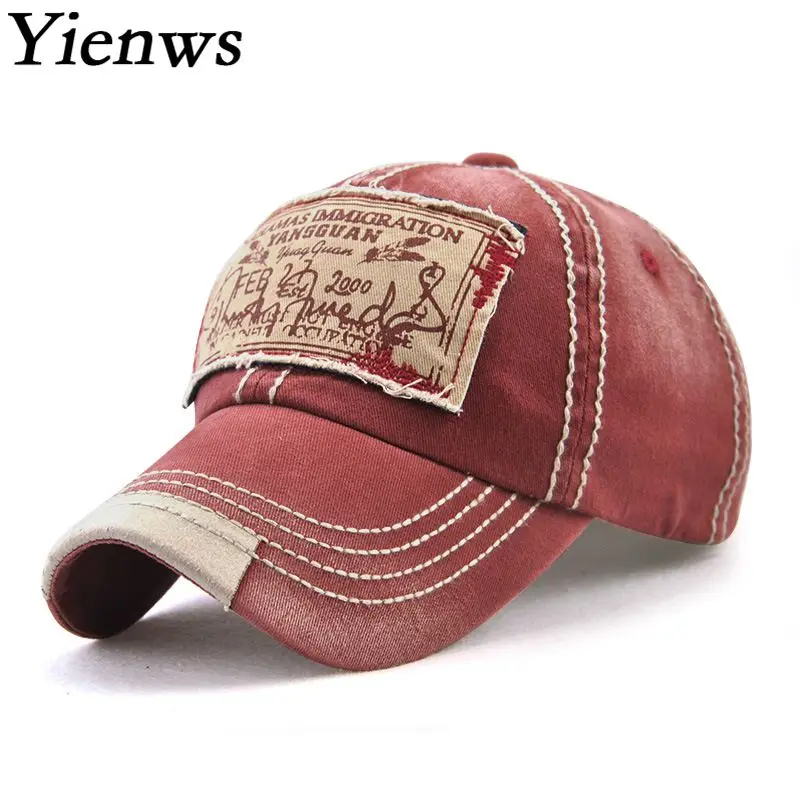 Бейсболка Yienws Bones для мужчин винтажная Кепка кепка 2018 отца Черная YIC537|baseball cap|cap for