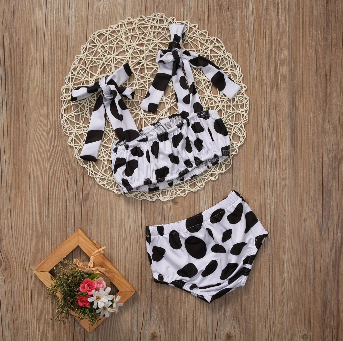 Детский комплект бикини из 2 предметов для маленьких девочек купальник танкини