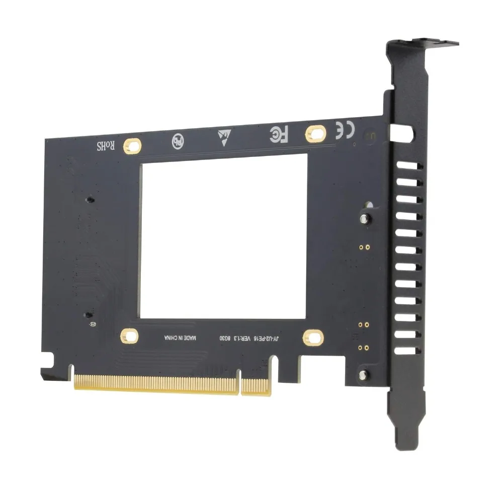 U2 PCIe конвертер 2 в 1 U.2 SFF-8639 или SATA III в PCIE 3,0x16 Gen3 адаптер для 2,5 дюймов U.2 NVMe/SATA SSD