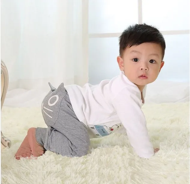 2019 Spring autumn Cotton Boys Girls Pants Kids Baby Kitten pocket Leggings 3D Cat Lovely Harem Trousers Children clothes | Детская
