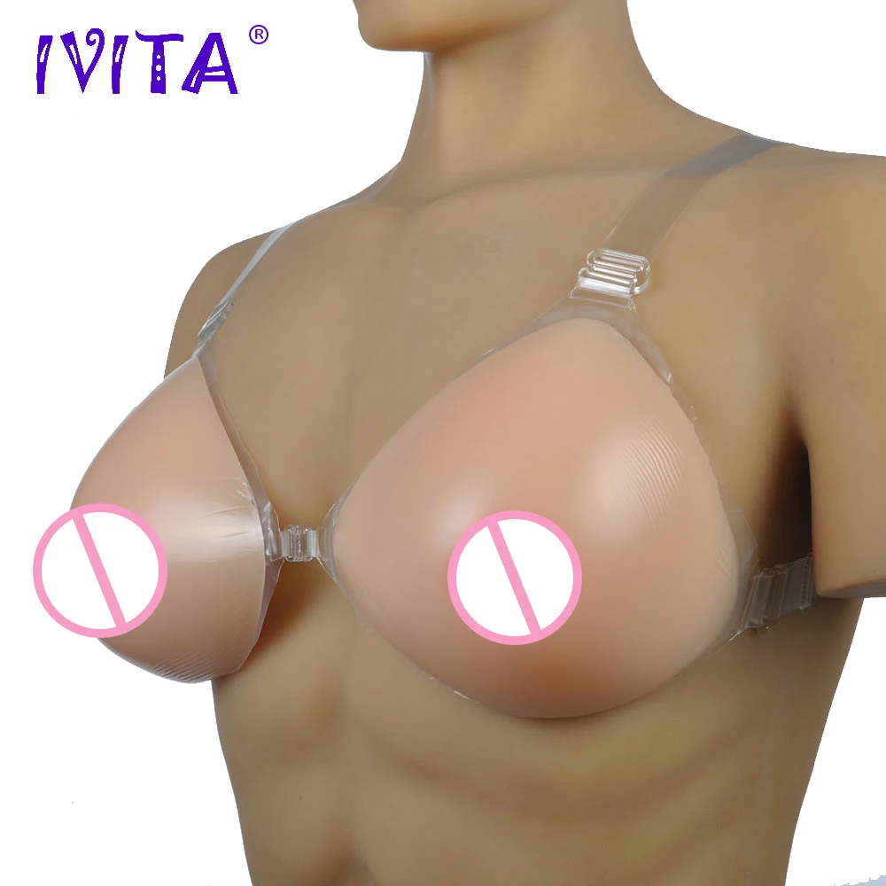 IVITA 800 г/пара бежевые реалистичные силиконовые формы груди поддельные грудь с