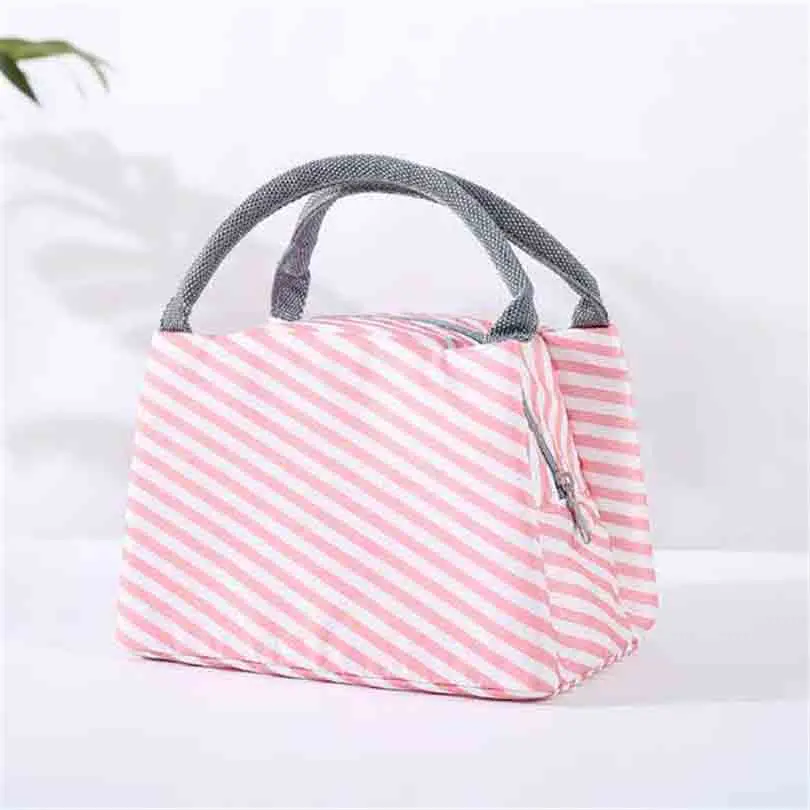 Pink Mix White Простая Сумка для обеда, водонепроницаемая Мужская Женская Студенческая коробка для завтрака, Термосумка для офиса, школы, пикника, сумка-холодильник, Детская сумка Lancheira Bolsa Termica - Цвет: Pink Mix White