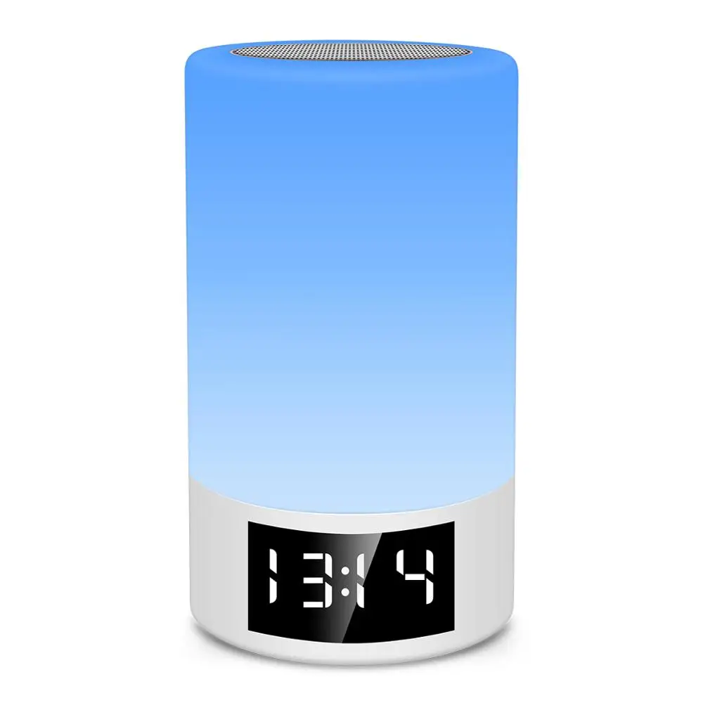 Настольный Bluetooth Динамик Сенсорный датчик мини динамик будильник с красочным