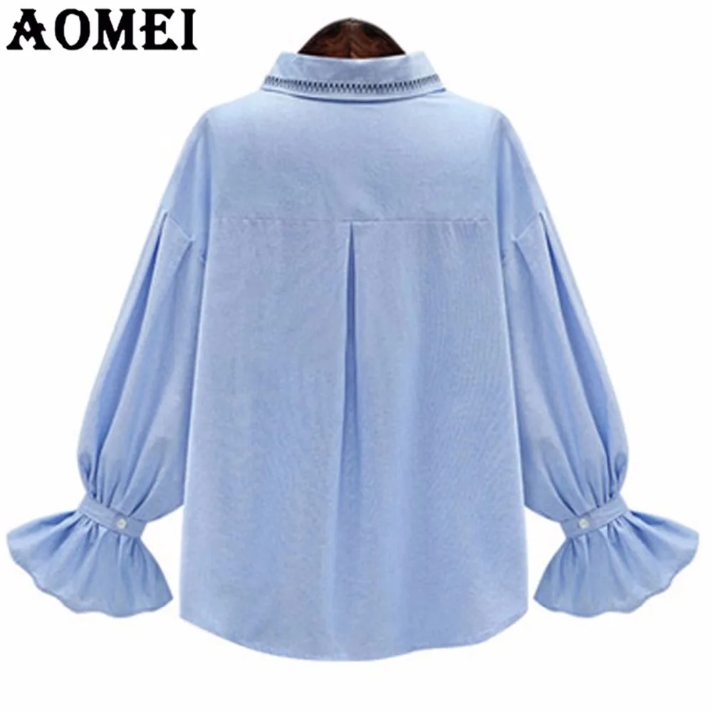 Офисные женские блузки и рубашки с плиссированной отделкой оборками синие белые