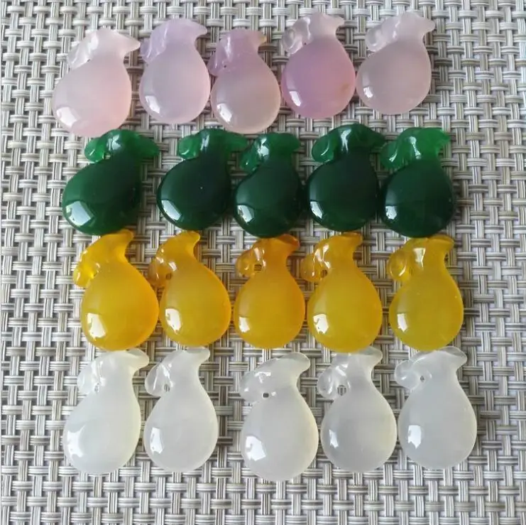 TJP natural Ice of chalcedony pendant Single side carving purse yellow agate Yellow green white pink jade | Украшения и