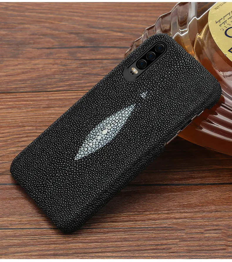 Защитный чехол из натуральной кожи с жемчужинами и рыбками для HUAWEI P30, чехол для телефона с защитой от падения, однотонный кожаный чехол
