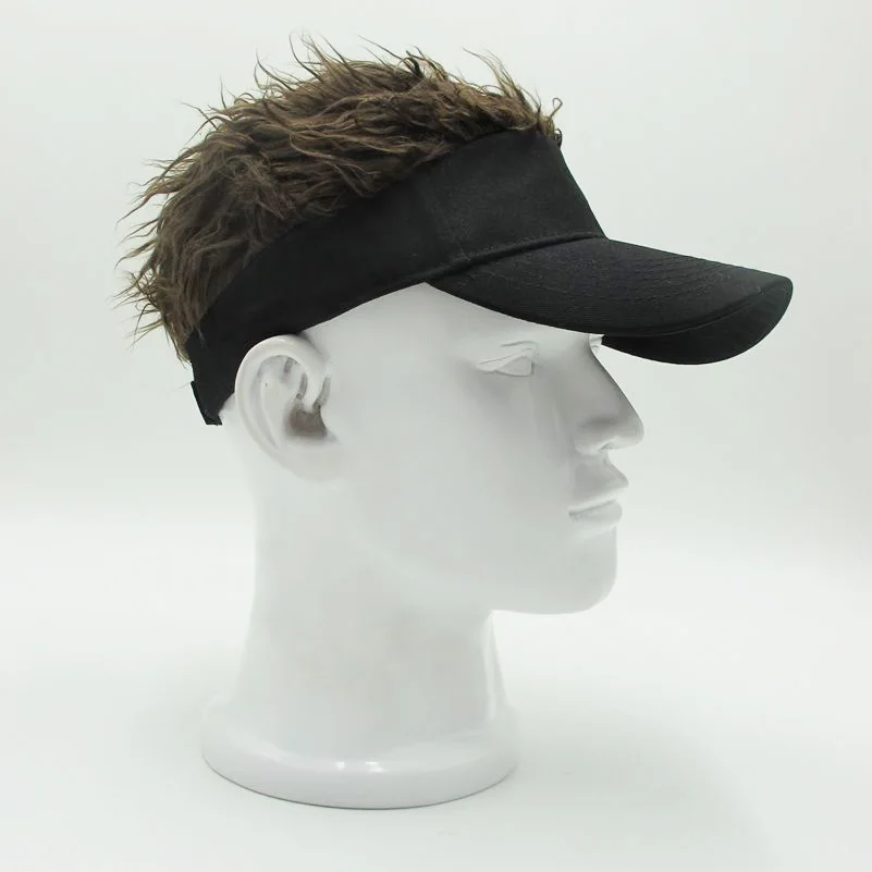 Бейсболка Мужская/женская забавная Кепка от солнца с искусственными волосами в