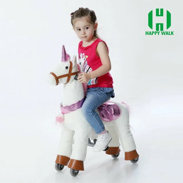 Плюшевый механический самокат для верховой езды для детей 3-7 лет, детский аттракцион, единорог, пони, Детская верховая езда, подарки на колесах