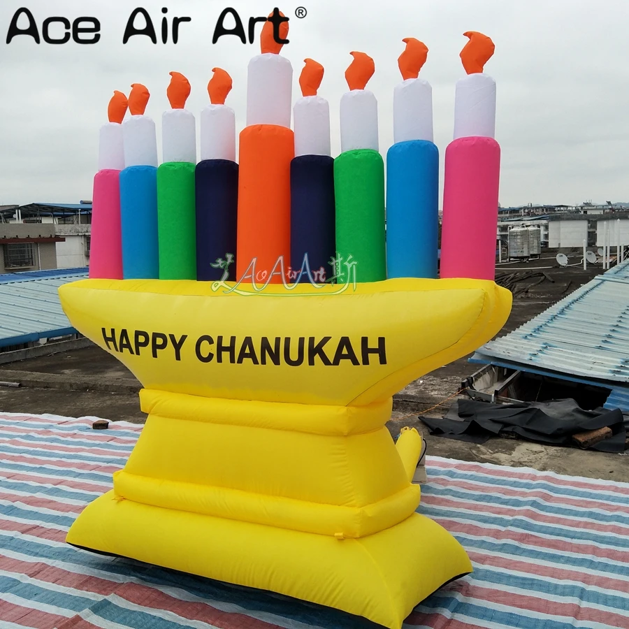 С постоянным наддувом надувные Hanukkah Menorah, chanukah праздничные украшения для продажи