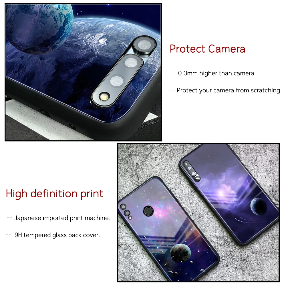 Для Huawei Mate 20 Pro Чехол Galaxy Space стеклянный чехол для 10 P10 P20 P30 Honor Play Nova 3e Note | Мобильные