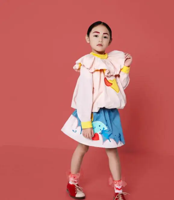 2019 Новое поступление весна лето костюм для девочек длинные рукава тяжелая работа