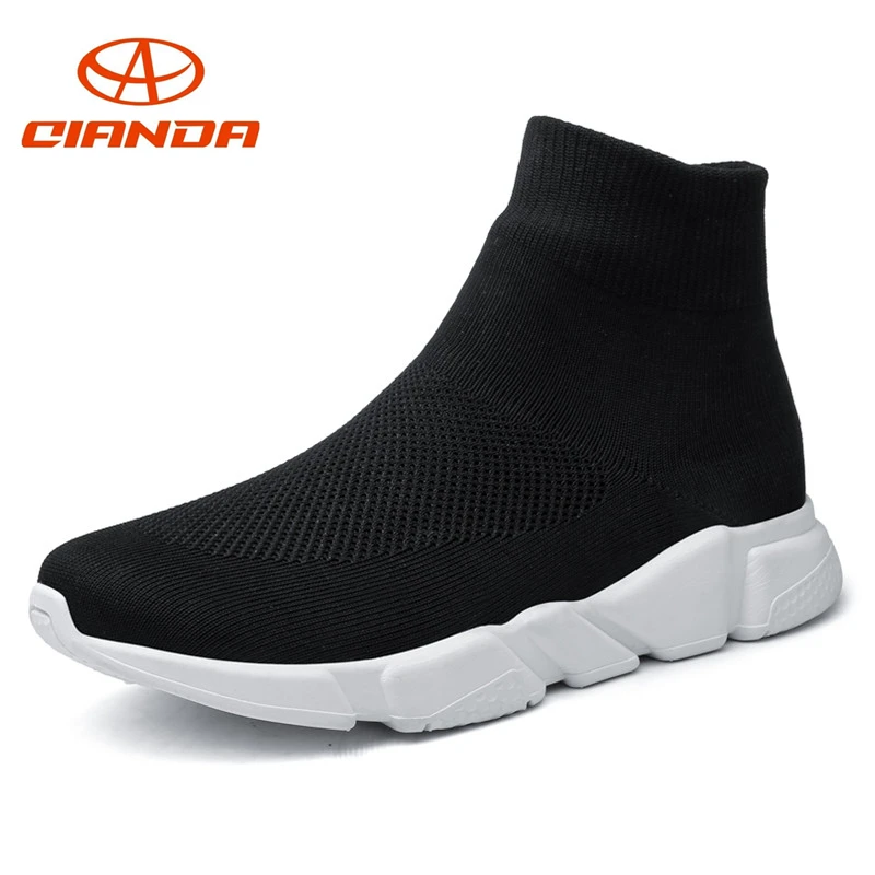 Новый Для мужчин кроссовки дышащие легкие спортивные носок осень зима уличная
