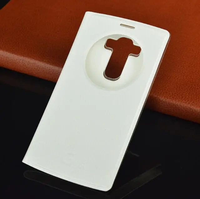 Для LG G4S Smart чехол, кожаный чехол LG G4 Beat G4Beat H731 H735 H736 флип телефон сумки Smart View окна автосна ответ на вызов - Цвет: White