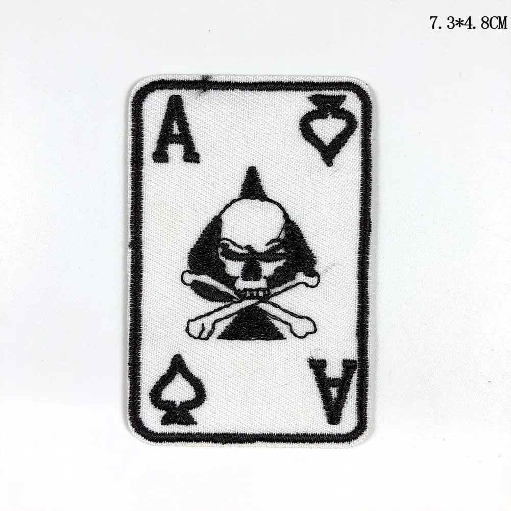 Мультфильм азартные игры DIY украшения одежды наклейки 3D Pokers Вышивка Патчи огонь кости аппликации для одежды