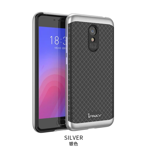 Ipaky чехол для Meizu M6 чехол PC Frame силиконовый 2 в 1 чехол для телефона Meizu M6 для Meilan 6 задняя крышка ударопрочный - Цвет: Silver