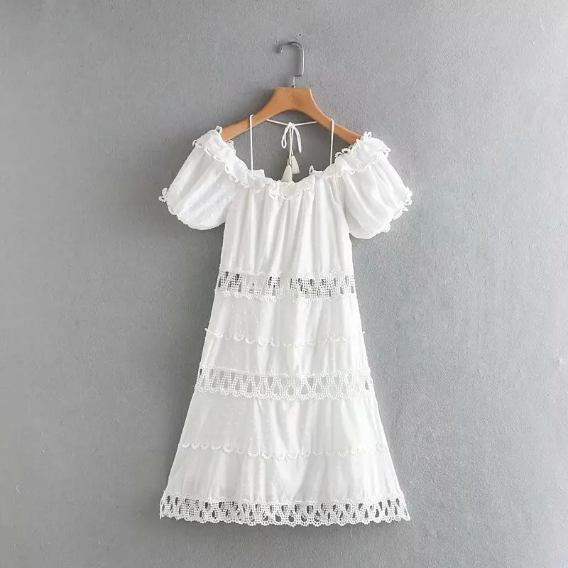 2019 Летняя обувь на шнуровке цвета: белый Цвет открытое праздничное платье без