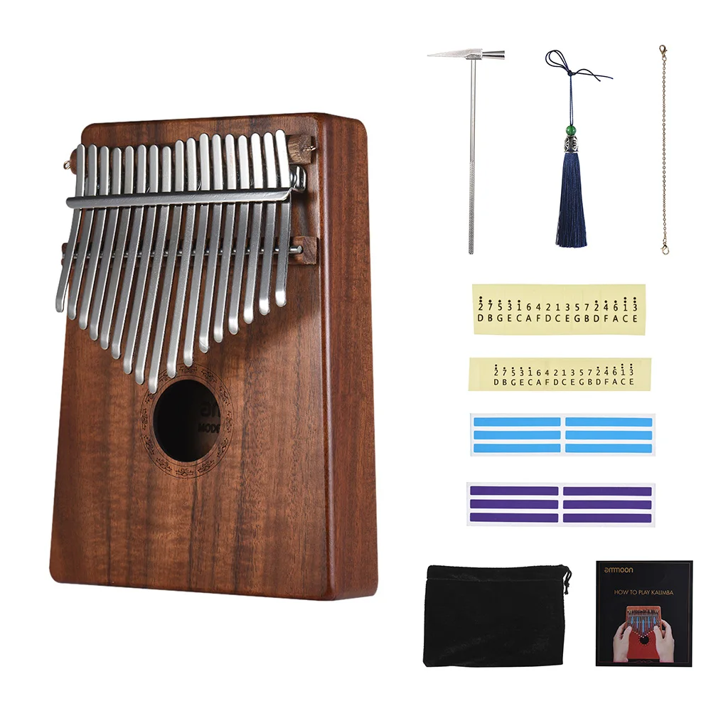 Ампулы Kalimba 17 клавиш Mbira игрушечное пианино из цельного дерева палец фортепиано с
