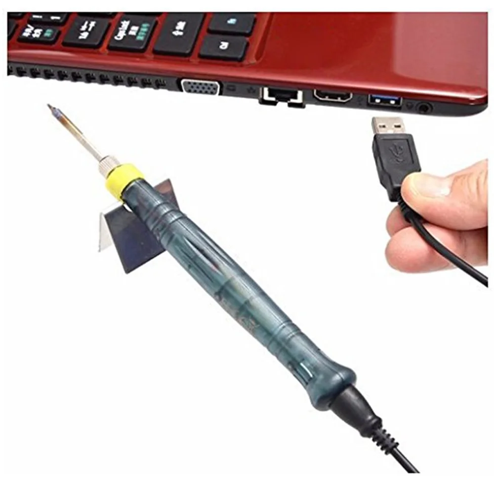 

Mini USB Electric Soldering Iron Portable Soldering Gun with LED Indicator Hot Iron Welding High Quality Heating Tool 5V 8W