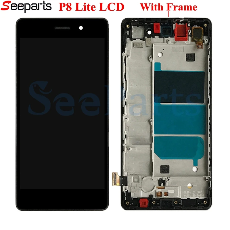Huawei P8 Lite ЖК дисплей сенсорный экран дигитайзер для 5 0 &quotHuawei LCD с рамкой P8Lite ALE L04 L21