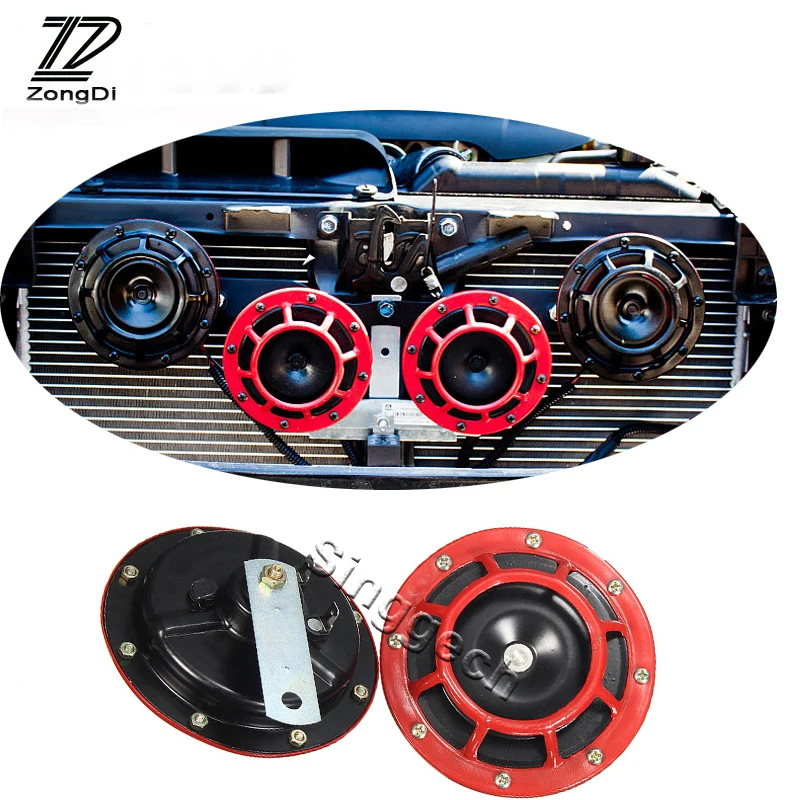 

ZD 2X Car styling For Alfa Romeo 159 BMW E46 E39 E36 E90 Audi A3 A6 C5 A4 B6 B8 TT S6 Air Red Horn alarm loudspeaker Blast Tone
