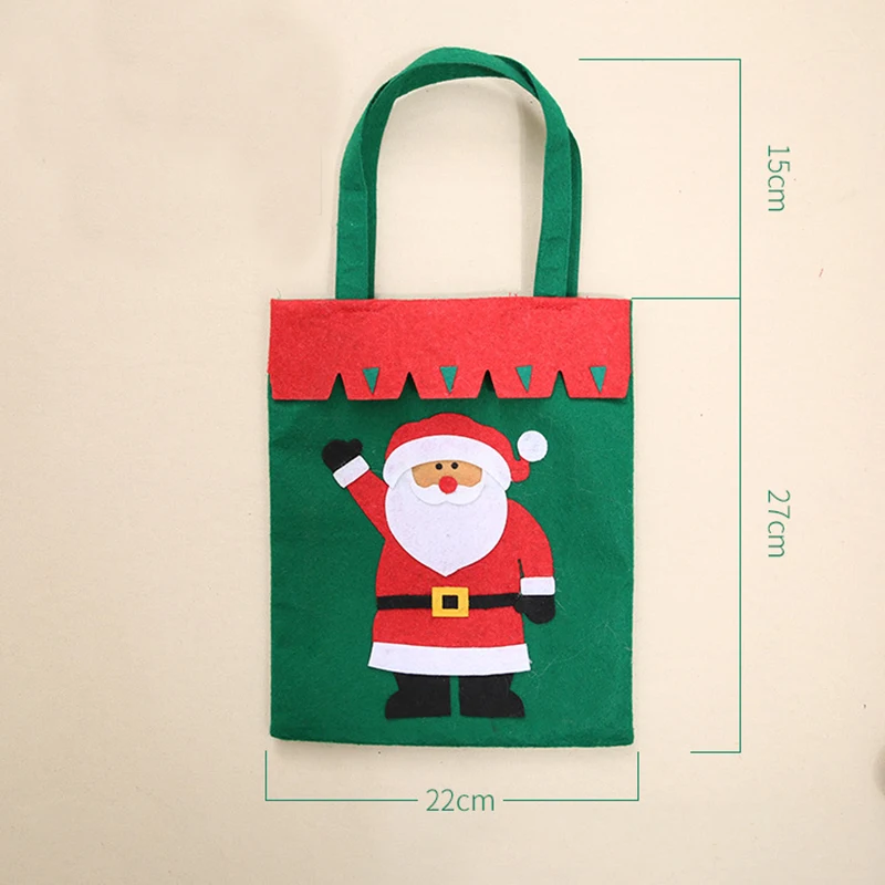 XINAHER Christmas Gift Bag Tree Pattern Santa Claus Candy Handbag Home Party Decoration Xmas Kids Handmade 42*22cm |