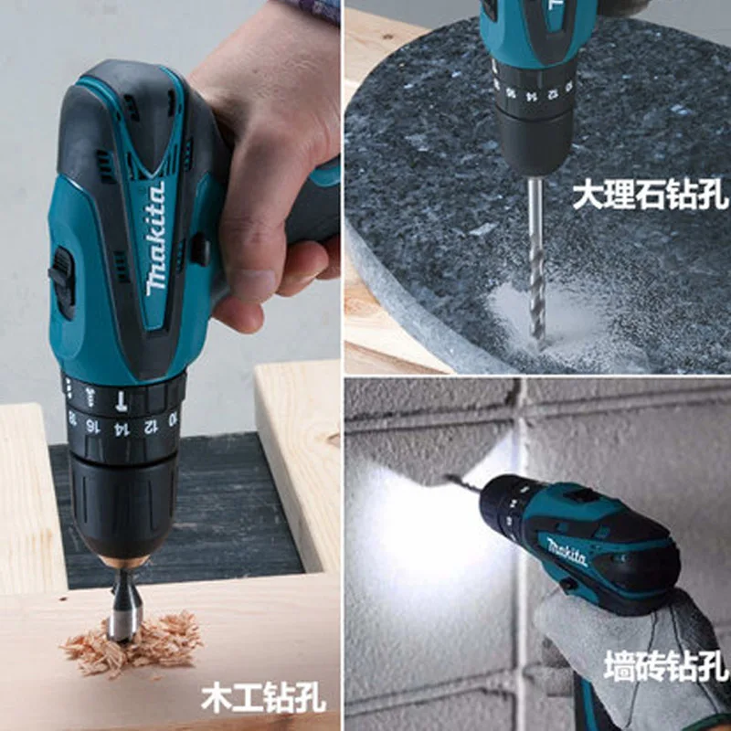 Электрическая дрель MAKITA 10,8 В с зарядным ударом HP330DWE/DZ