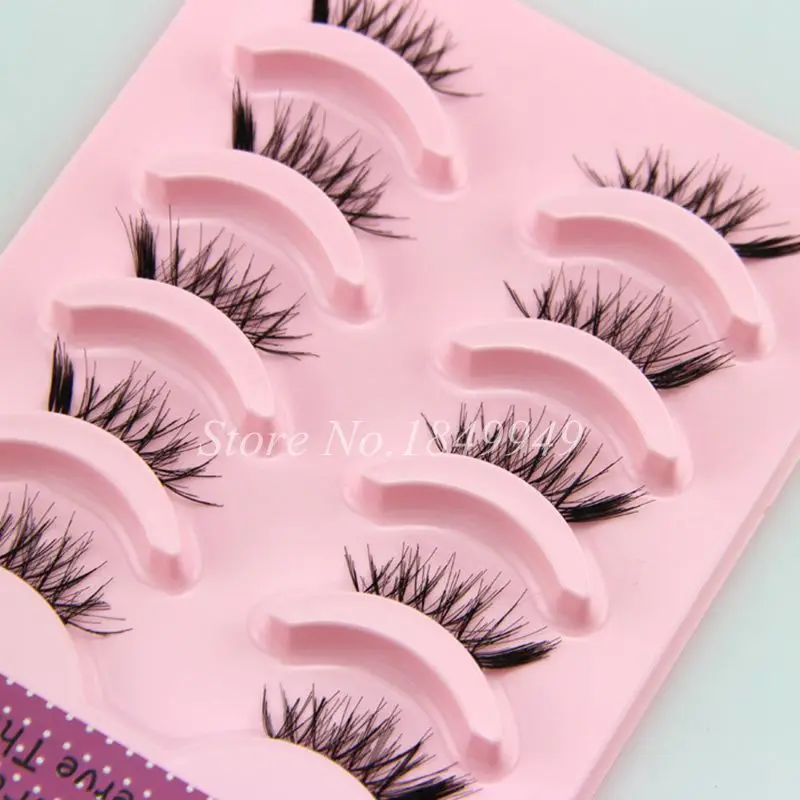 5 пар полунакладные ресницы естественные крест накрест грязные Накладные ручной