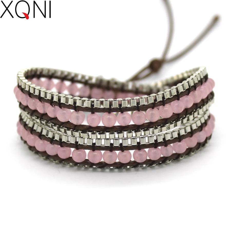 Новое поступление 2017 модные высококачественные розовые бусы женские браслеты