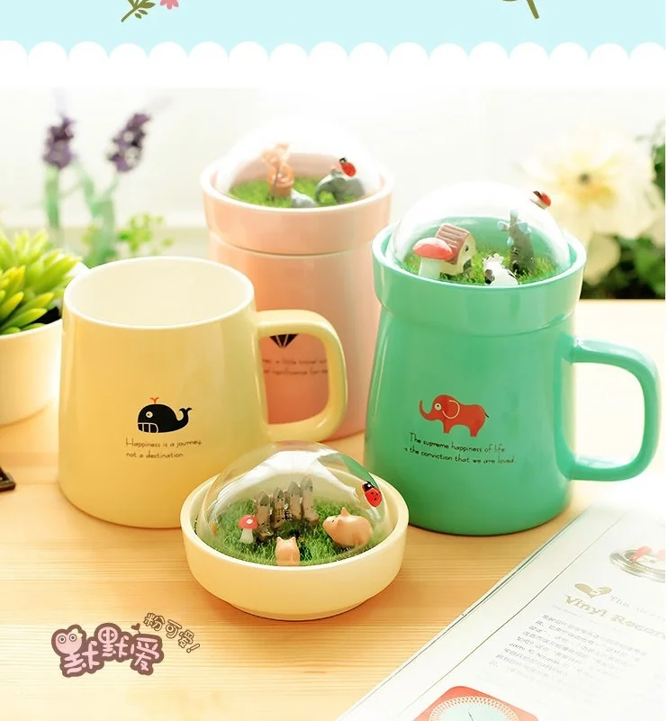 Lovely Bone China Ceramic Mugs and cup Top Quality Cute Totoro Cartoon Style Children Outdoor Water Cup 400ml Colorful | Дом и сад