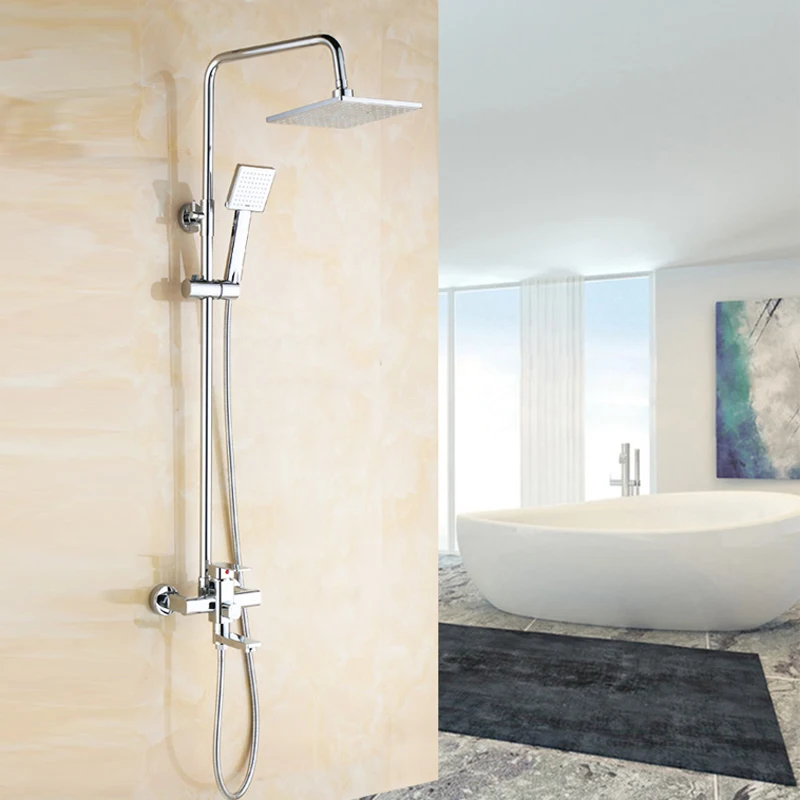 Хромированная отделка набор для душа с дождевой насадкой 8 дюймовый смеситель