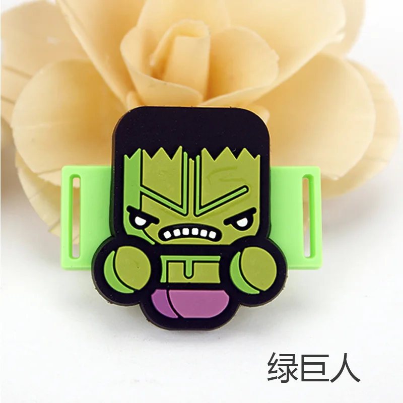 2pcs Hulk 2 шт./компл. с изображением героев фильма Марвел «мстители» фигурка игрушки аксессуары спортивные шнурки Пряжка Железный человек Капитан Америка «Халк», «Тор», «Человек-паук» - Цвет: 2pcs Hulk