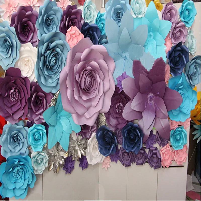 Имитация картона гигантские бумажные розы цветы витрина свадебные фоны реквизит