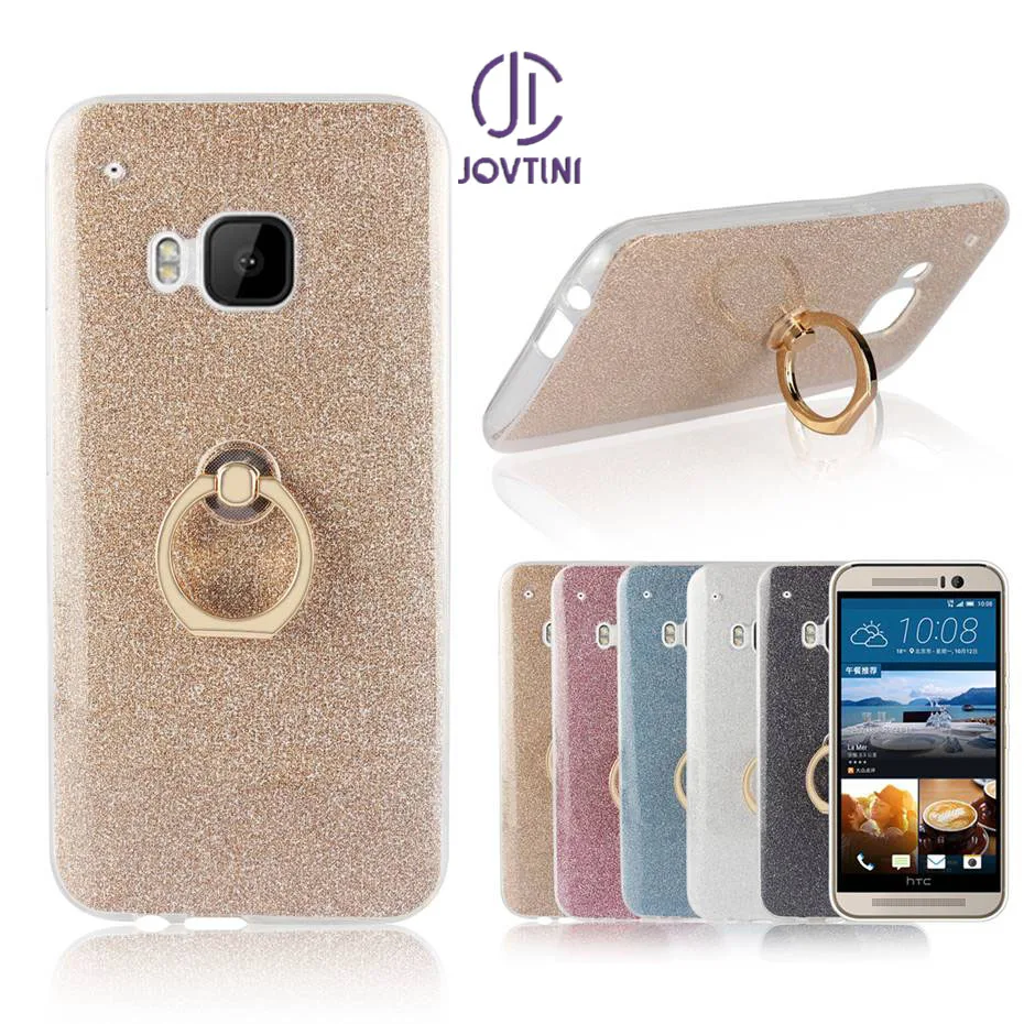Чехол для htc один M9 M 9 мягкой ТПУ с стенд колец на палец блеск крышка блестки