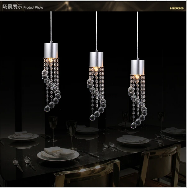 Современная хрустальная люстра из нержавеющей стали обеденная светодиодная