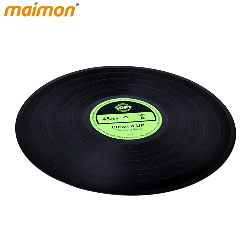30 см большой ретро рекорд черный виниловый коврик для стола изоляционный мягкий