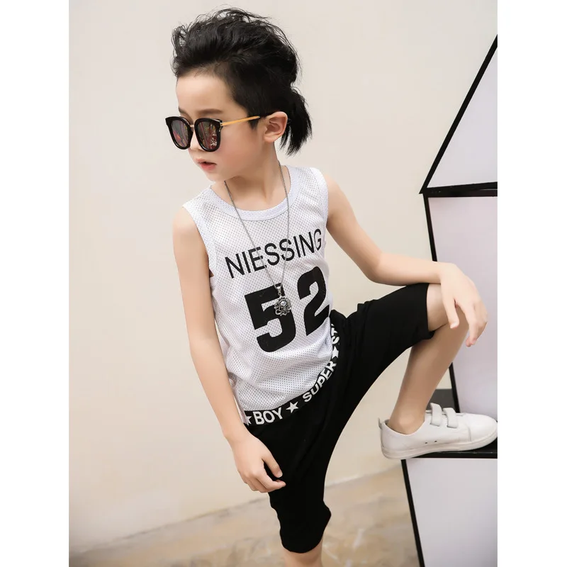 Летние подростки Одежда и аксессуары для мальчиков Костюмы Обувь Сетка дышащий