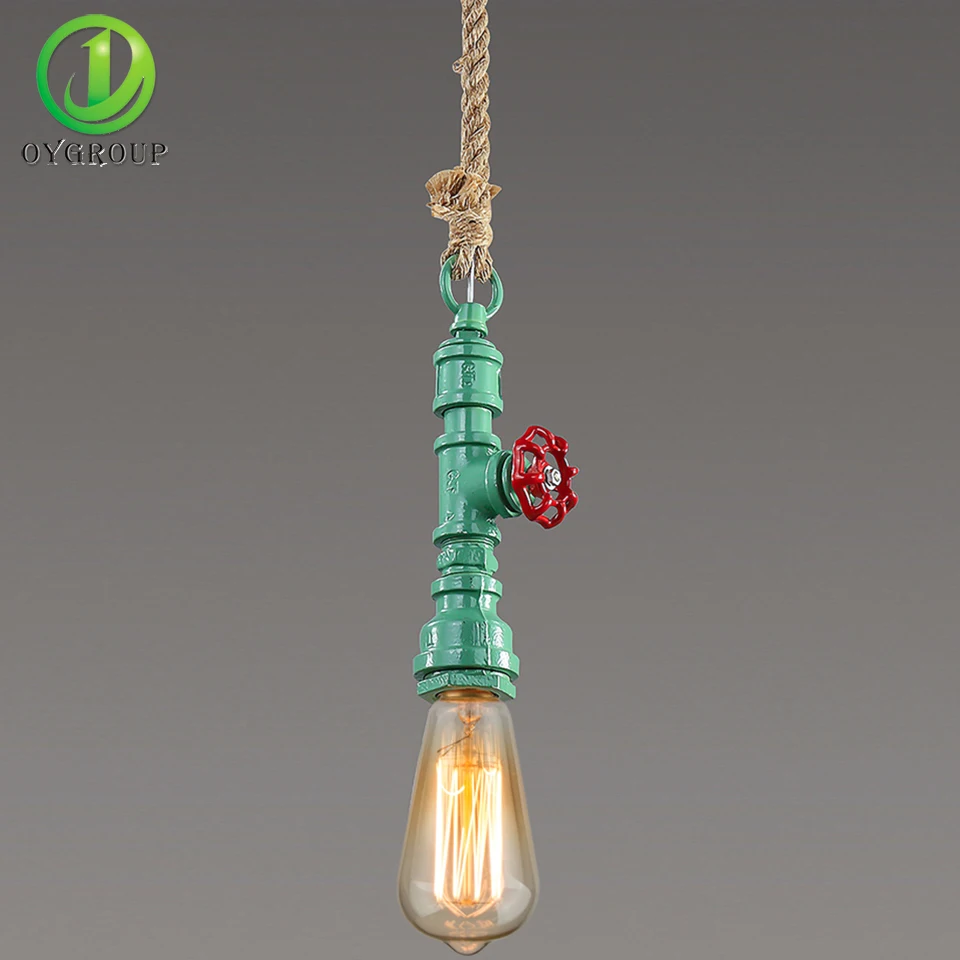 DIY винтажная Паровая водопроводная цветная Подвесная лампа Лофт индастриал E27