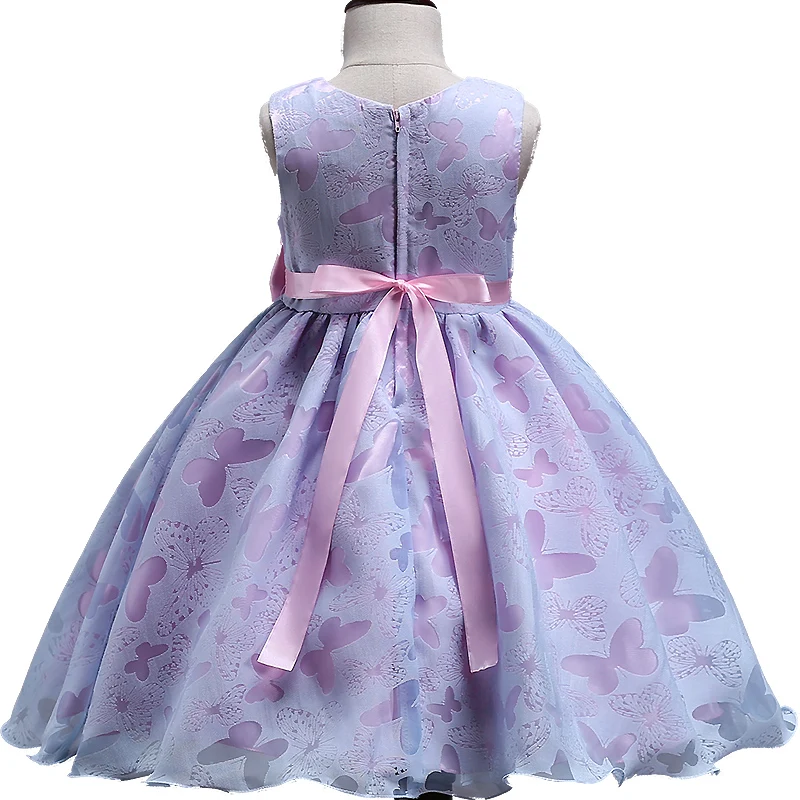 2018 NEW style Summer baby girl butterfly flower dress for wedding girls party with bow clothi | Детская одежда и обувь