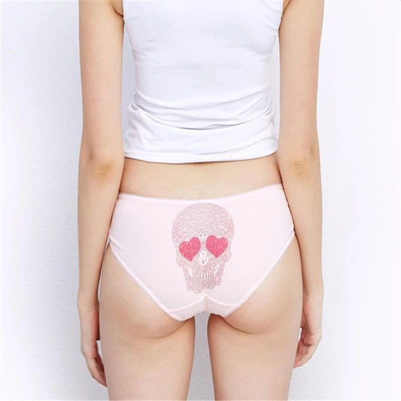 Doreenbow Для женщин Трусики для Скелет Вышивка Крестом Картины Нижнее Бельё девочек