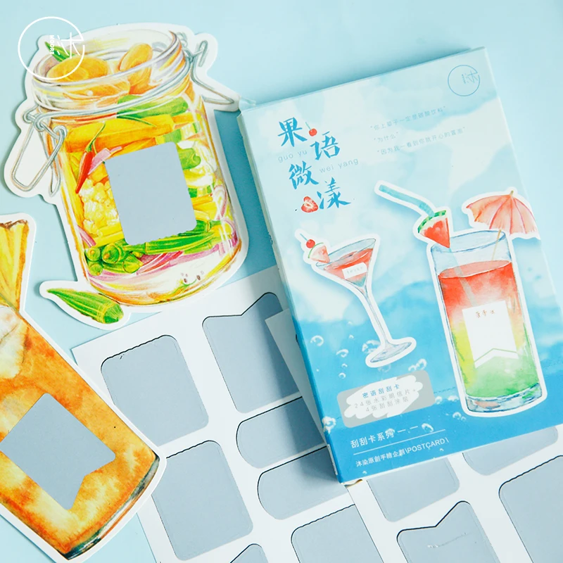 30 шт./кор. Фруктовое вино напитки открытка лето мультфильм поздравительная