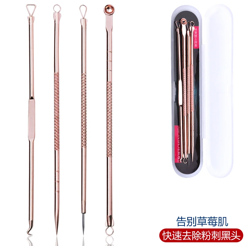 

4pcs Blackhead Tool Remover Cleaner For Skin Needle Skin Pore Point Black Acne Cleaning Removal Extractor set