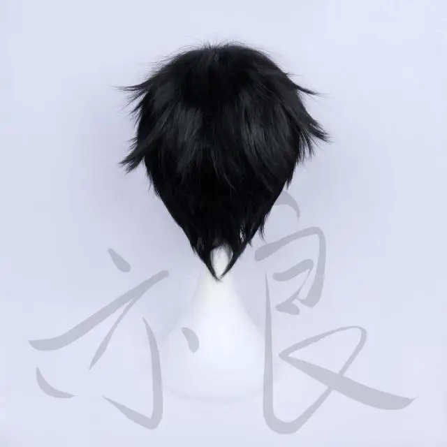 Tokyo Ghoul Juuzou Suzuya Short Black Full Lace Costume Cosplay Wig (Without red clips) +Wig Cap +Free Tracking Number |