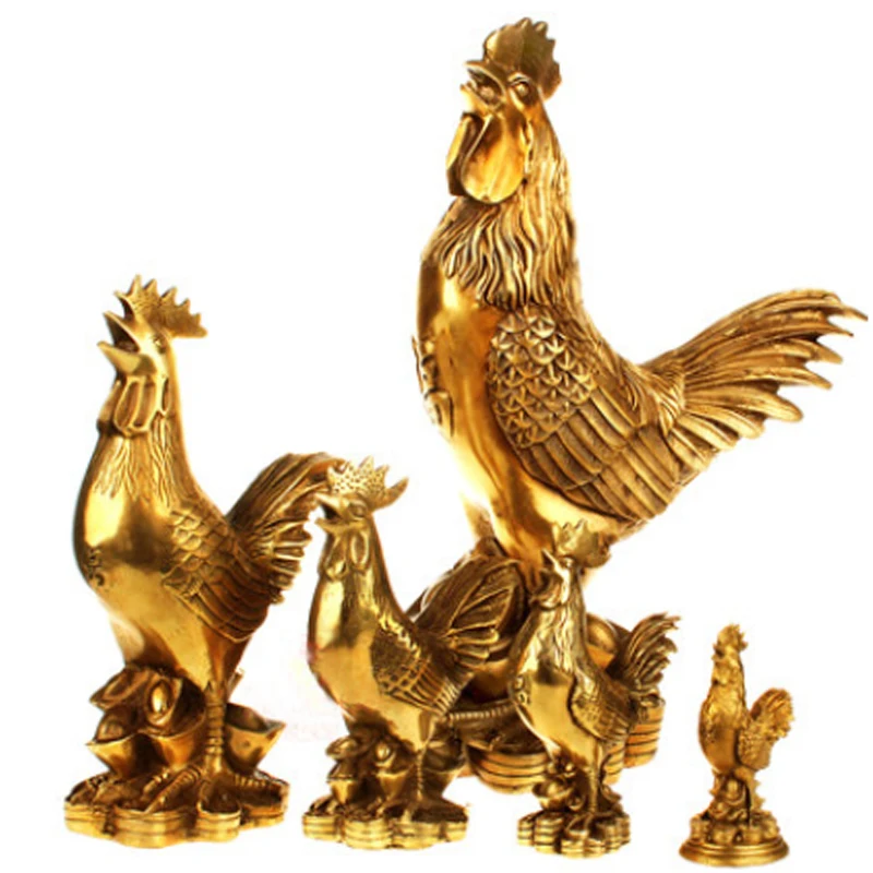 Медные украшения ремесла с Золотой Петух Курица анти вырезать персик медь петух